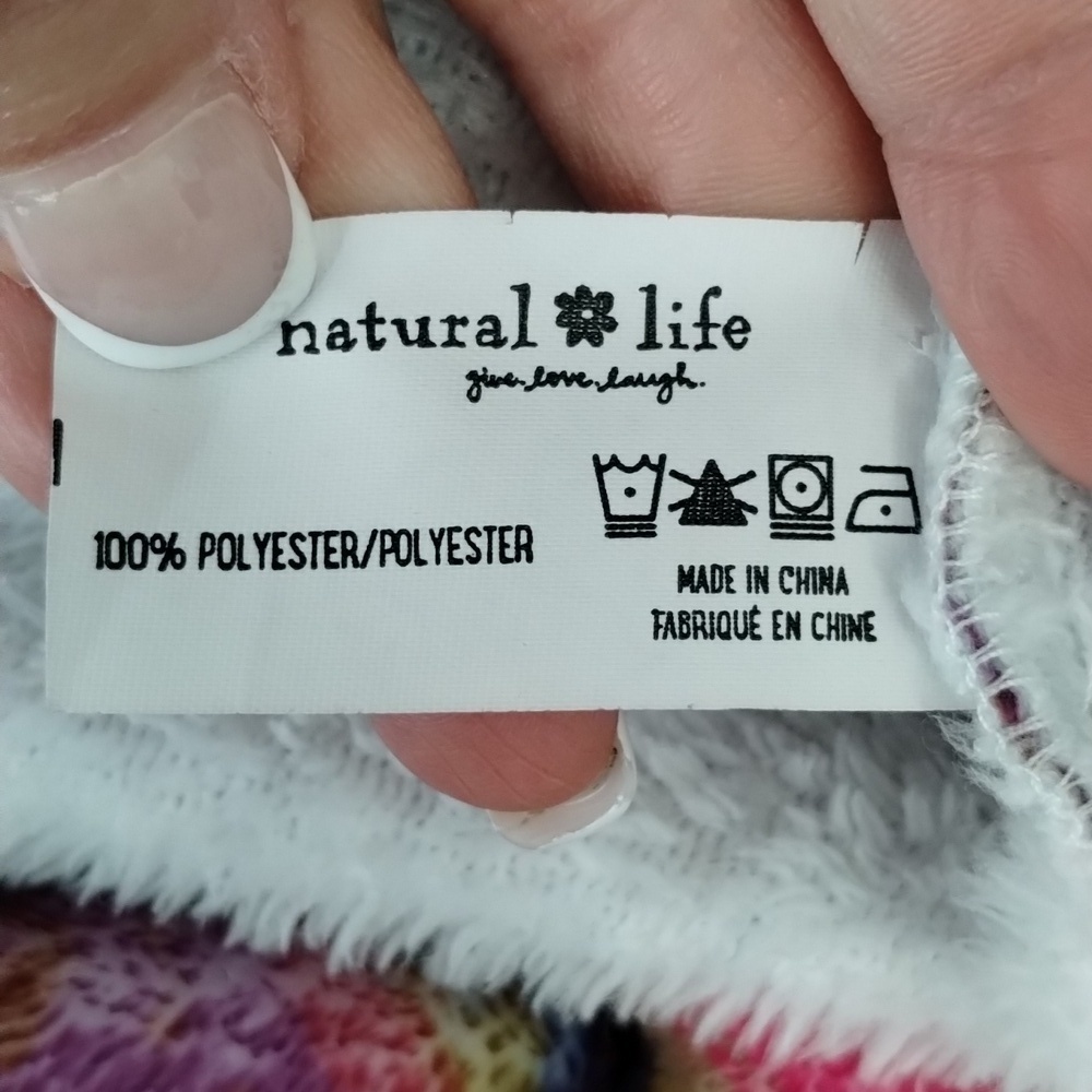 Natural Life one Piece pajamas pink blue multicolor x-small to small fleece zip - Picture 13 of 13